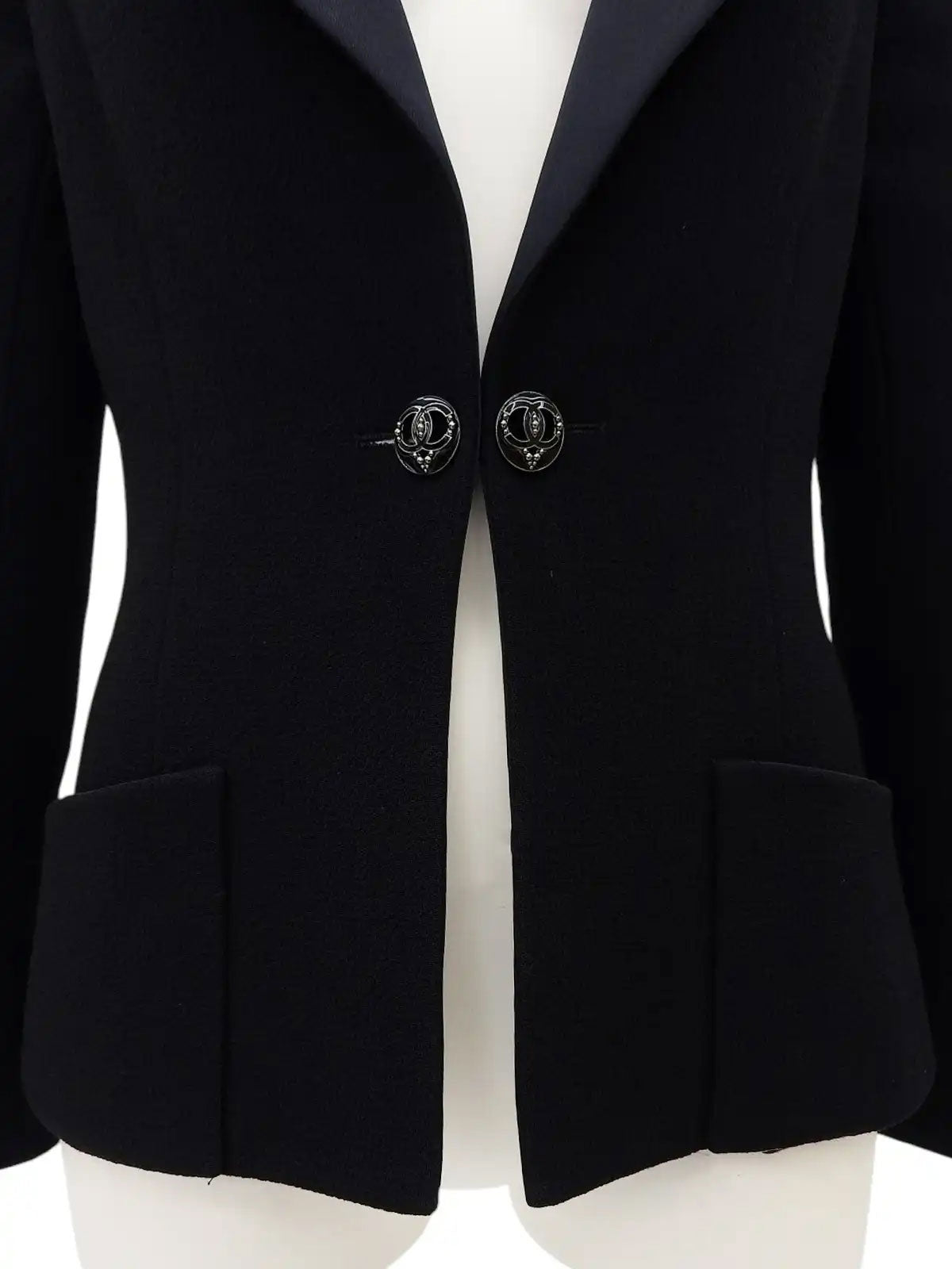 2009 Wool Dot CC Mark Button Jacket Black