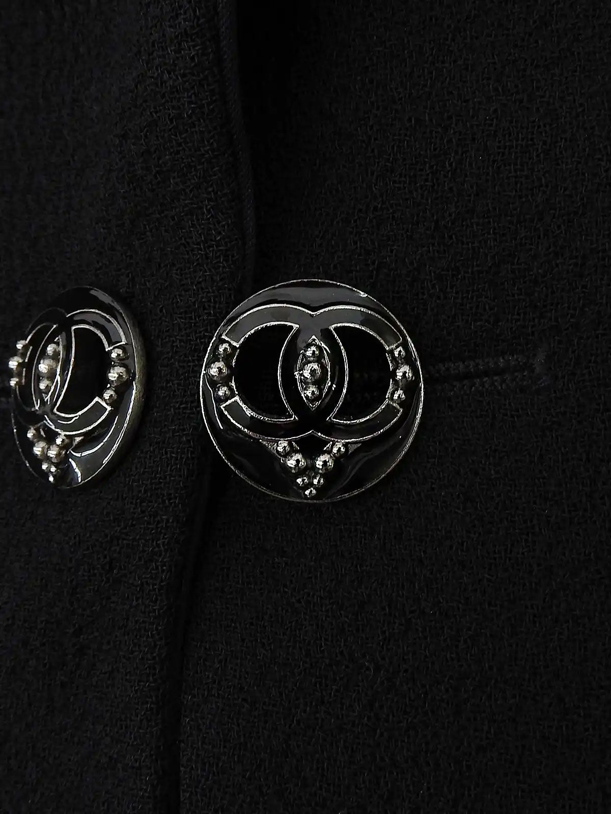 2009 Wool Dot CC Mark Button Jacket Black