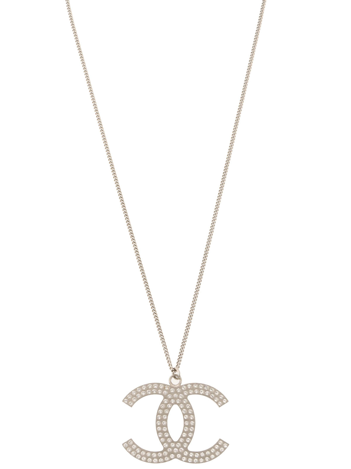 2008 Rhinestone CC Logo Necklace in Silver