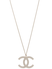 2008 Rhinestone CC Logo Necklace in Silver