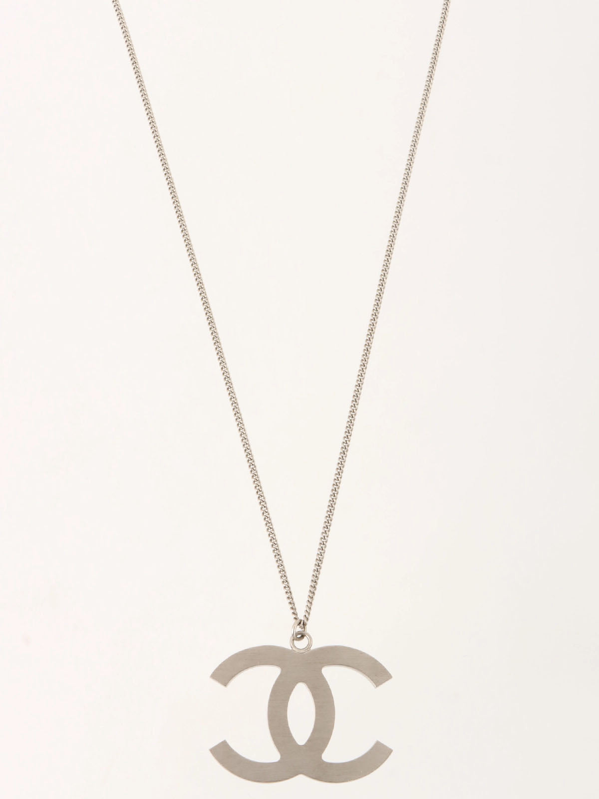 2008 Rhinestone CC Logo Necklace in Silver
