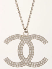 2008年製　ラインストーンCCロゴネックレス　シルバー