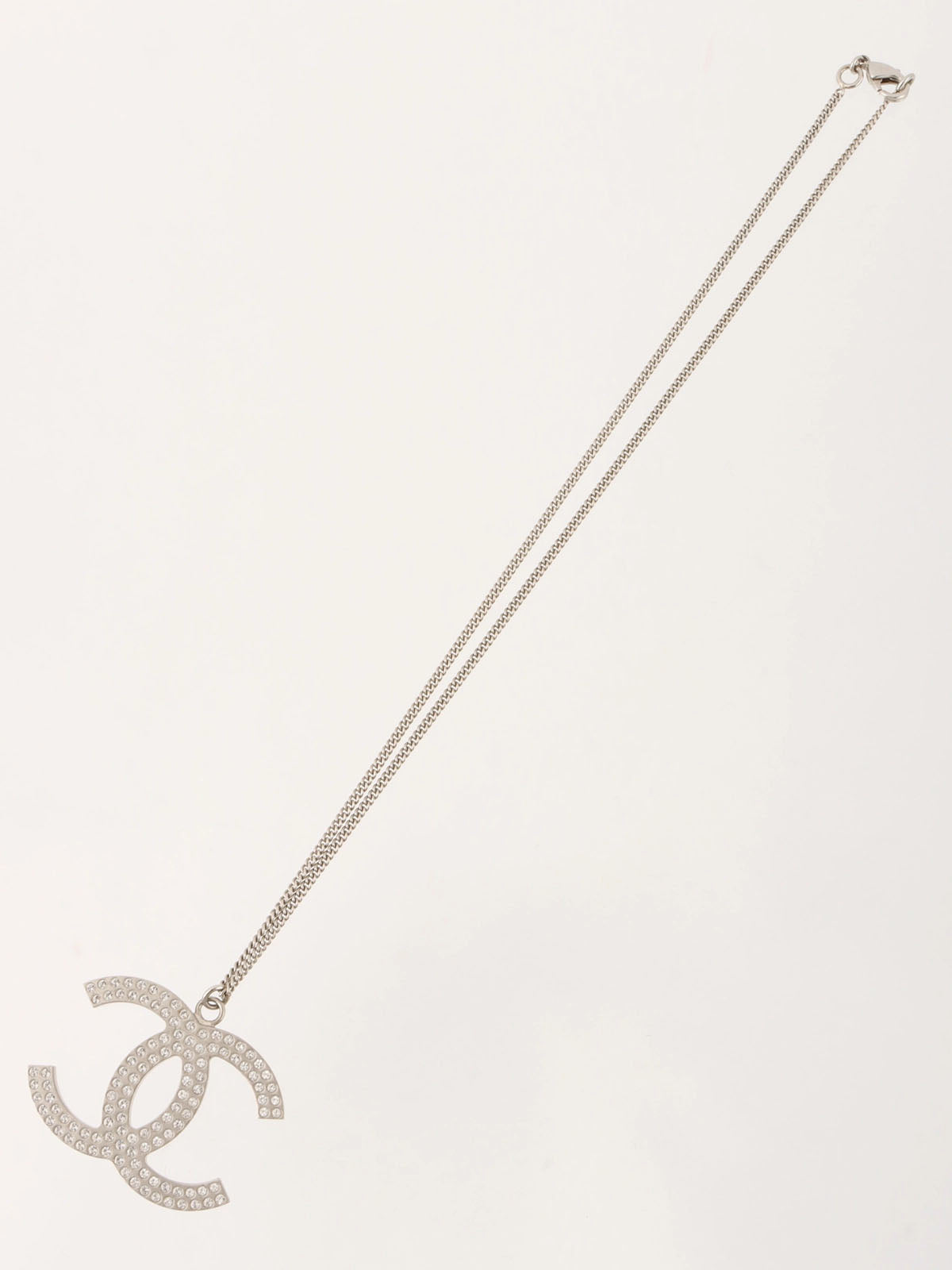 2008 Rhinestone CC Logo Necklace in Silver
