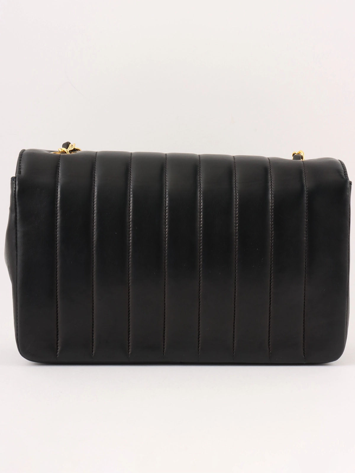 Mademoiselle Stitch CC Turnlock Chain Shoulder Bag, Black, circa 1992
