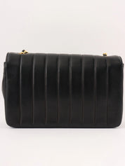 Mademoiselle Stitch CC Turnlock Chain Shoulder Bag, Black, circa 1992