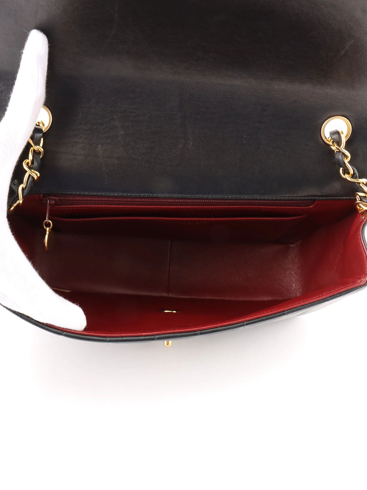 Mademoiselle Stitch CC Turnlock Chain Shoulder Bag, Black, circa 1992