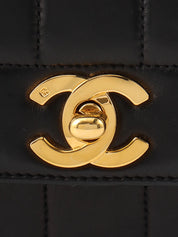 Mademoiselle Stitch CC Turnlock Chain Shoulder Bag, Black, circa 1992