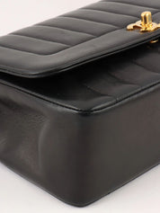 Mademoiselle Stitch CC Turnlock Chain Shoulder Bag, Black, circa 1992