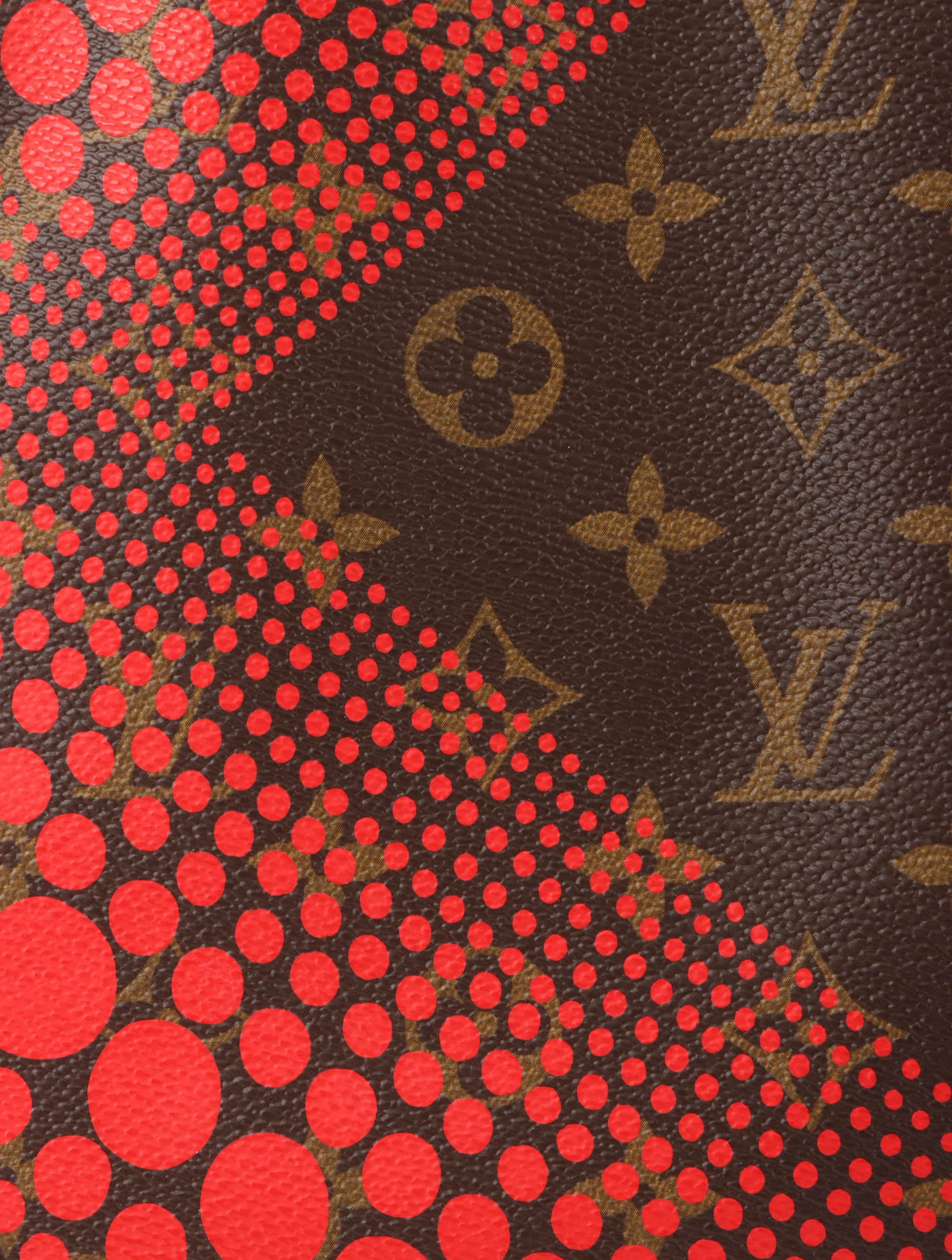 2012年製　草間彌生コラボレーションネヴァーフルMM　ブラウン／レッド