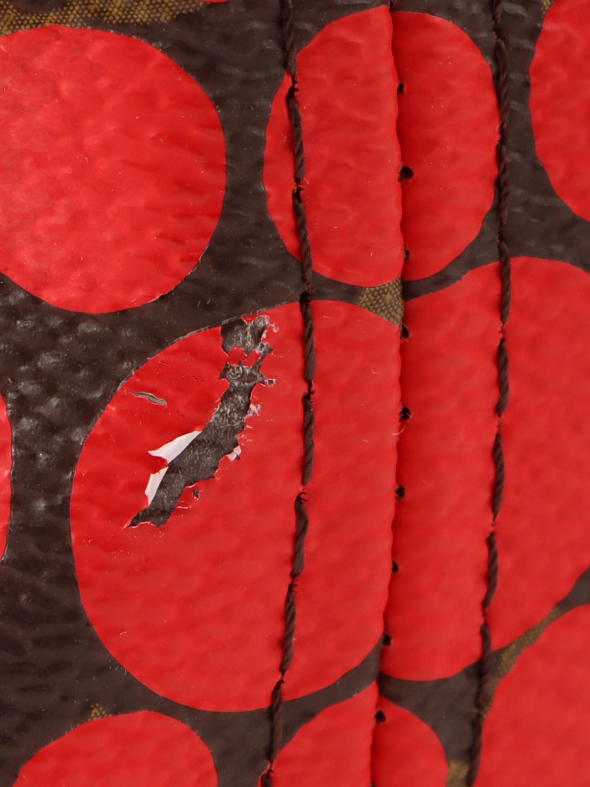 2012年製　草間彌生コラボレーションネヴァーフルMM　ブラウン／レッド