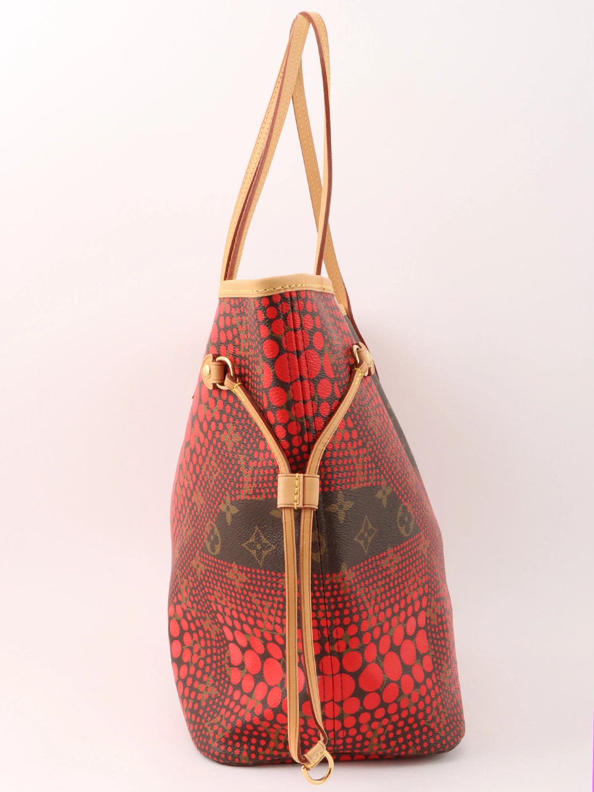 2012年製　草間彌生コラボレーションネヴァーフルMM　ブラウン／レッド