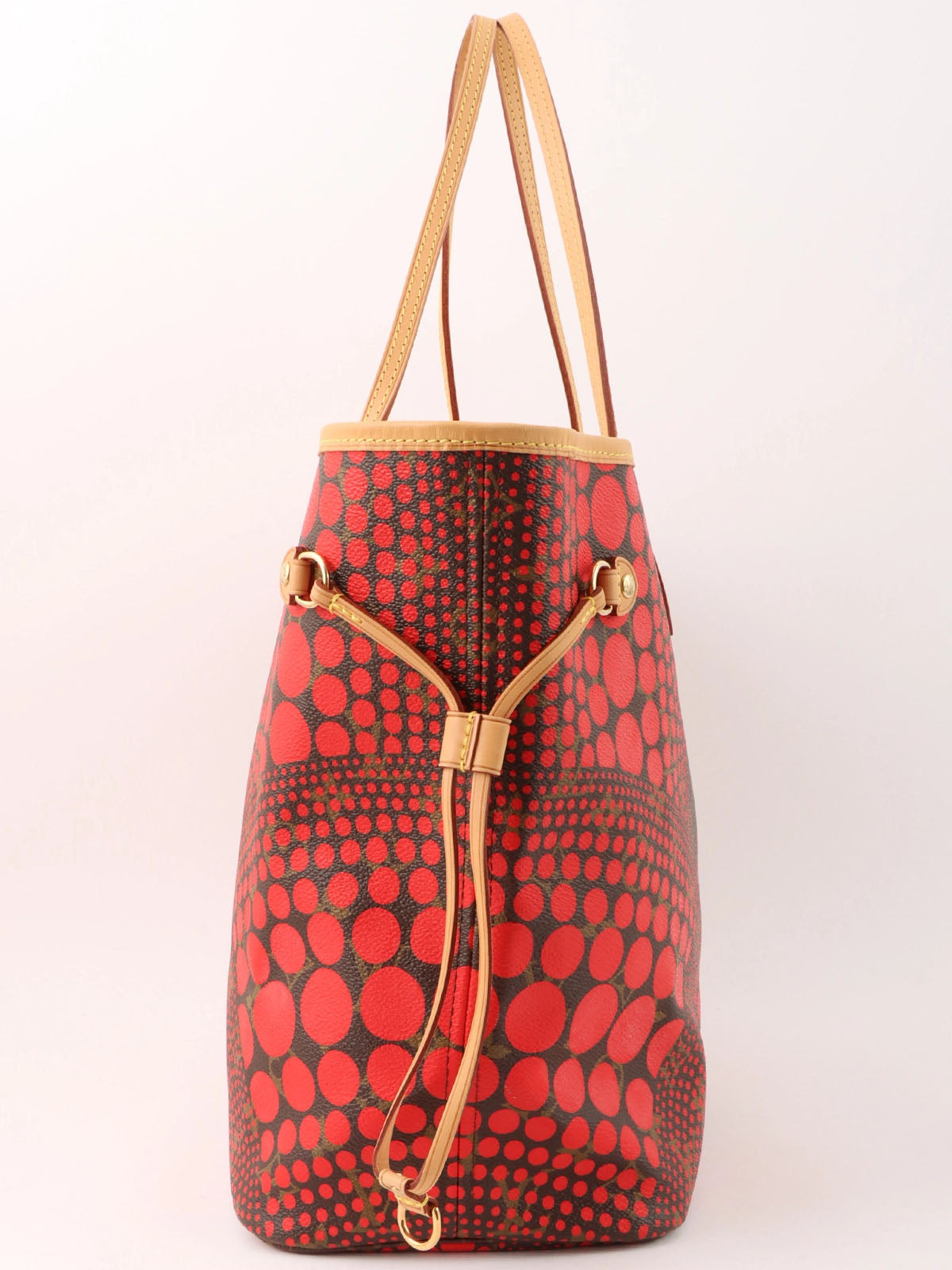 2012年製　草間彌生コラボレーションネヴァーフルMM　ブラウン／レッド