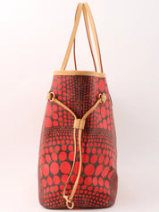 2012年製　草間彌生コラボレーションネヴァーフルMM　ブラウン／レッド