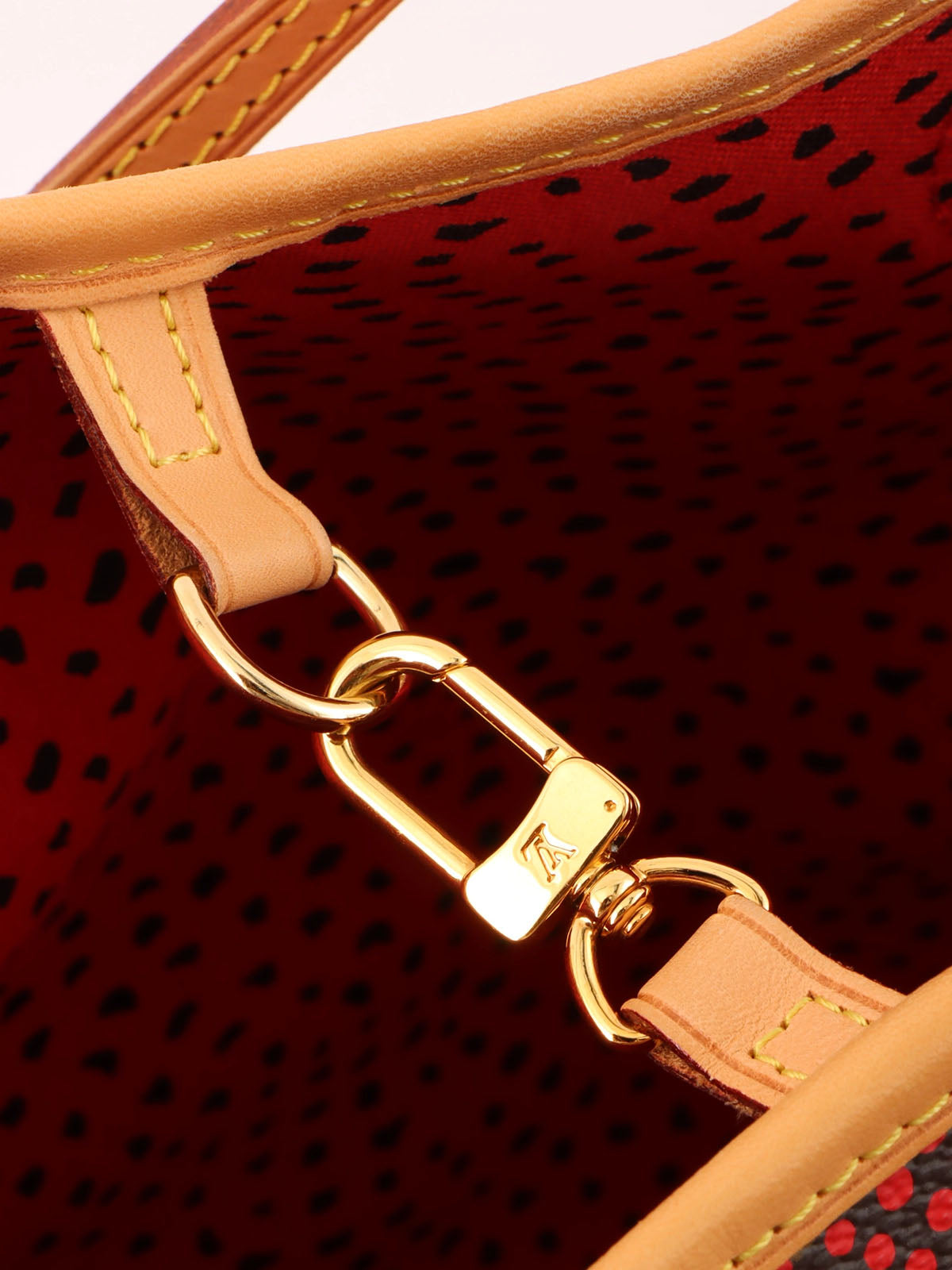 2012年製　草間彌生コラボレーションネヴァーフルMM　ブラウン／レッド