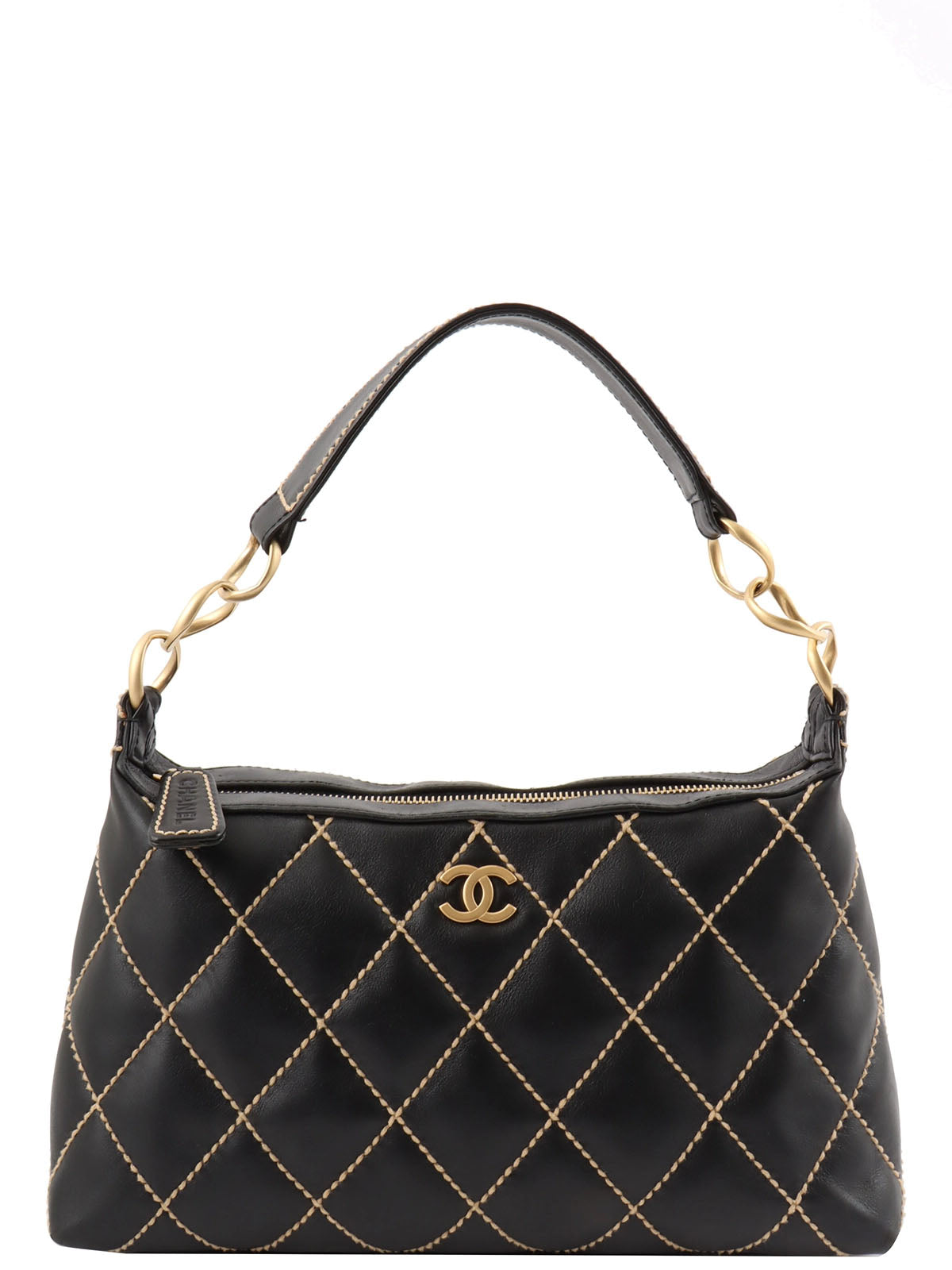2003 Wild Stitch CC Mark Plate Handbag Black