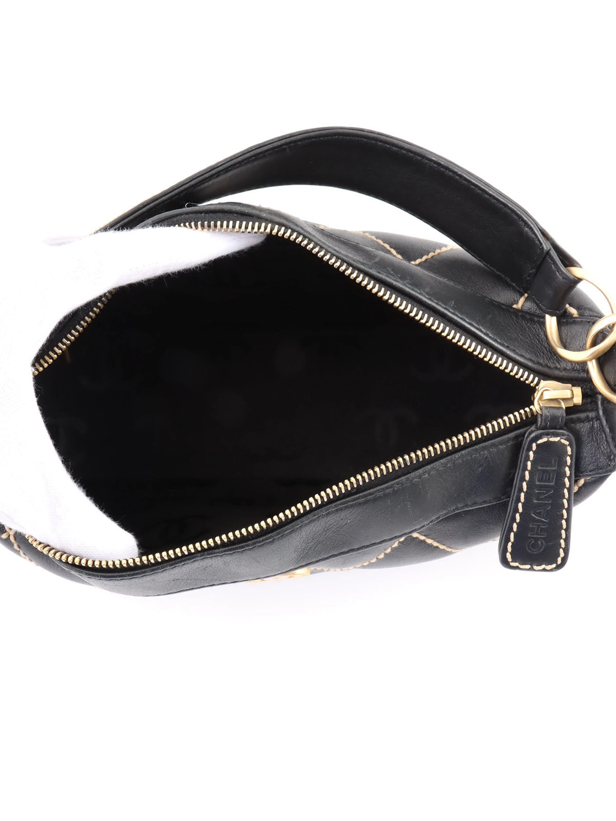 2003 Wild Stitch CC Mark Plate Handbag Black