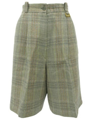 Wool Check Pattern Logo Plate Shorts Ash Green/Multi