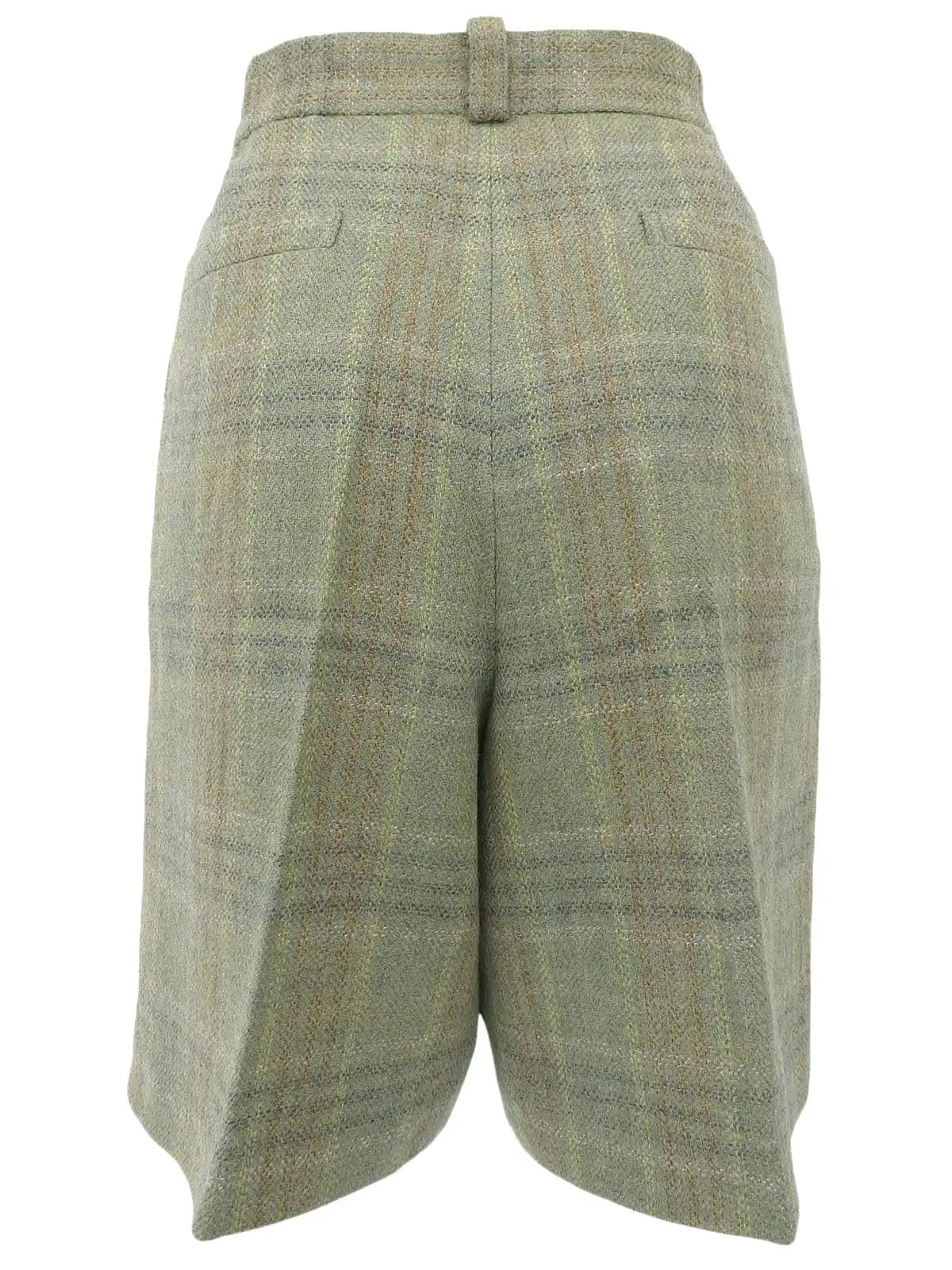 Wool Check Pattern Logo Plate Shorts Ash Green/Multi