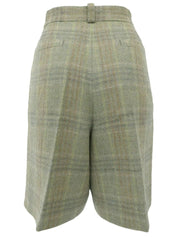 Wool Check Pattern Logo Plate Shorts Ash Green/Multi