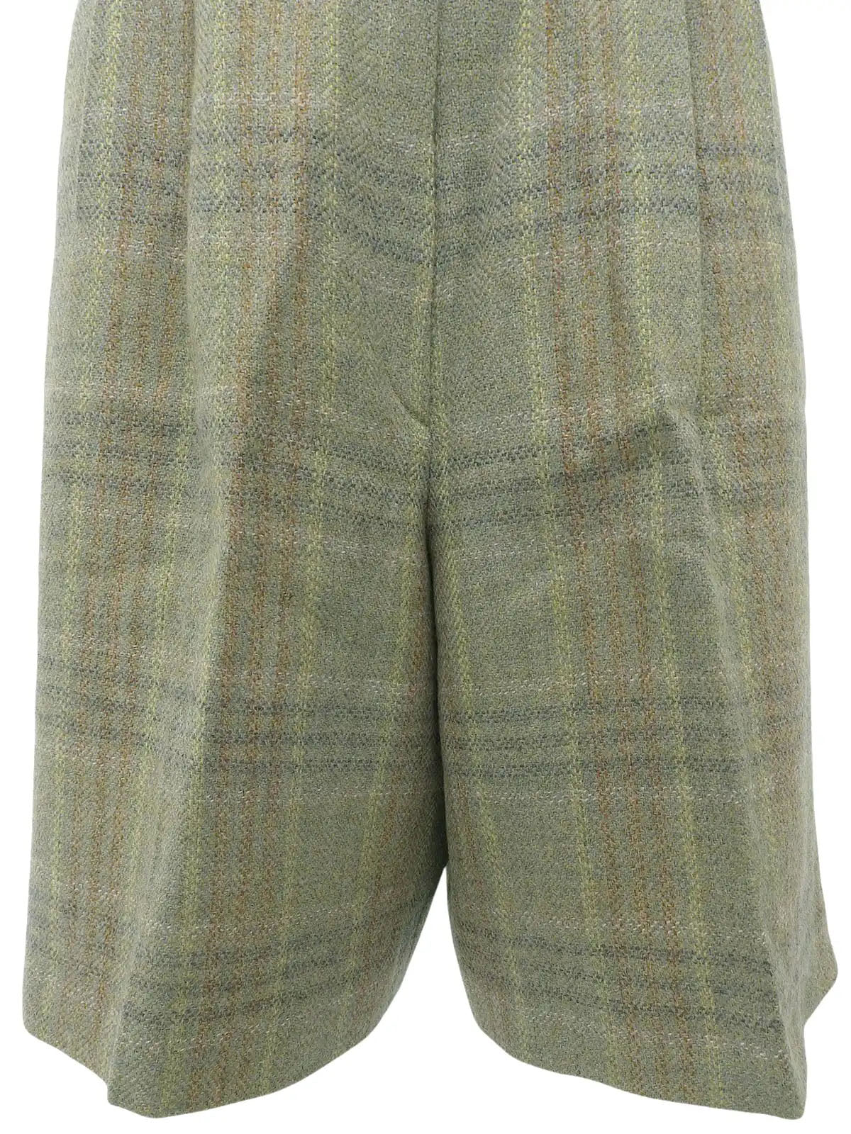 Wool Check Pattern Logo Plate Shorts Ash Green/Multi