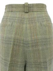 Wool Check Pattern Logo Plate Shorts Ash Green/Multi