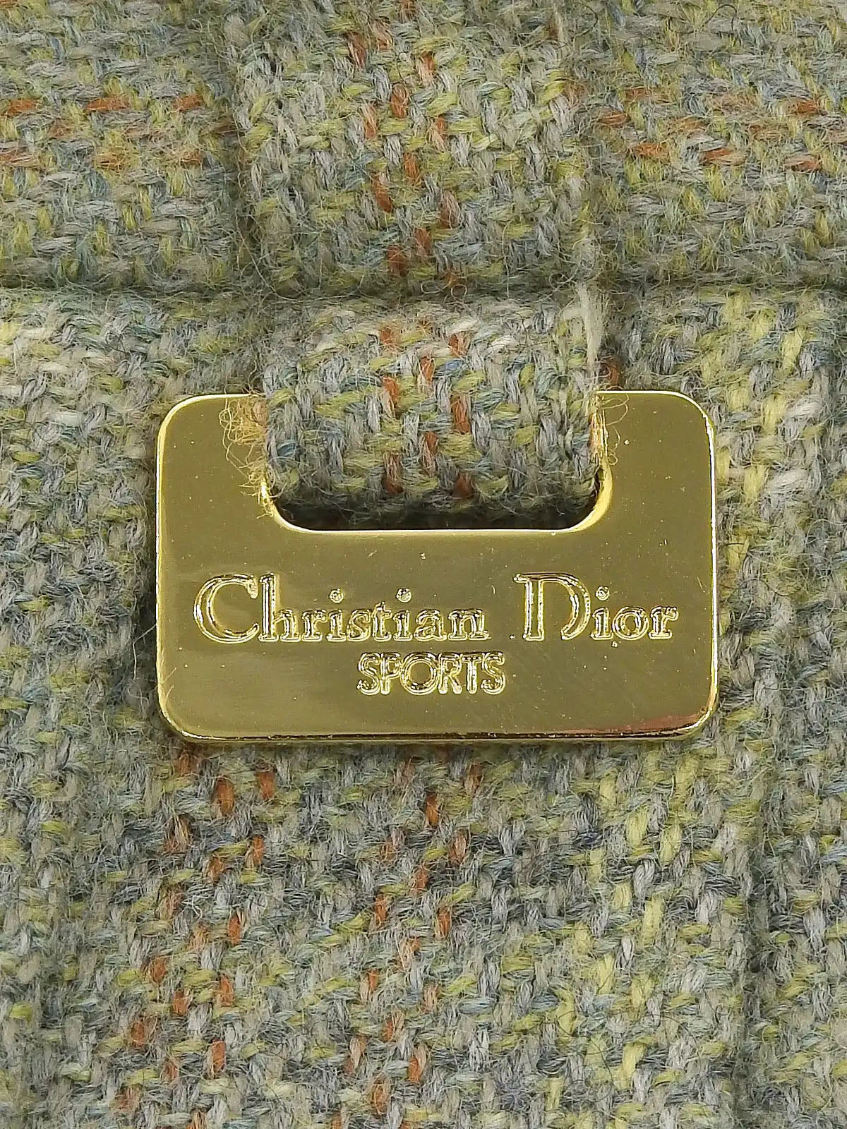 Wool Check Pattern Logo Plate Shorts Ash Green/Multi