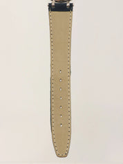 ラウンドチェックパターンフェイスウォッチ シルバー/ネイビー