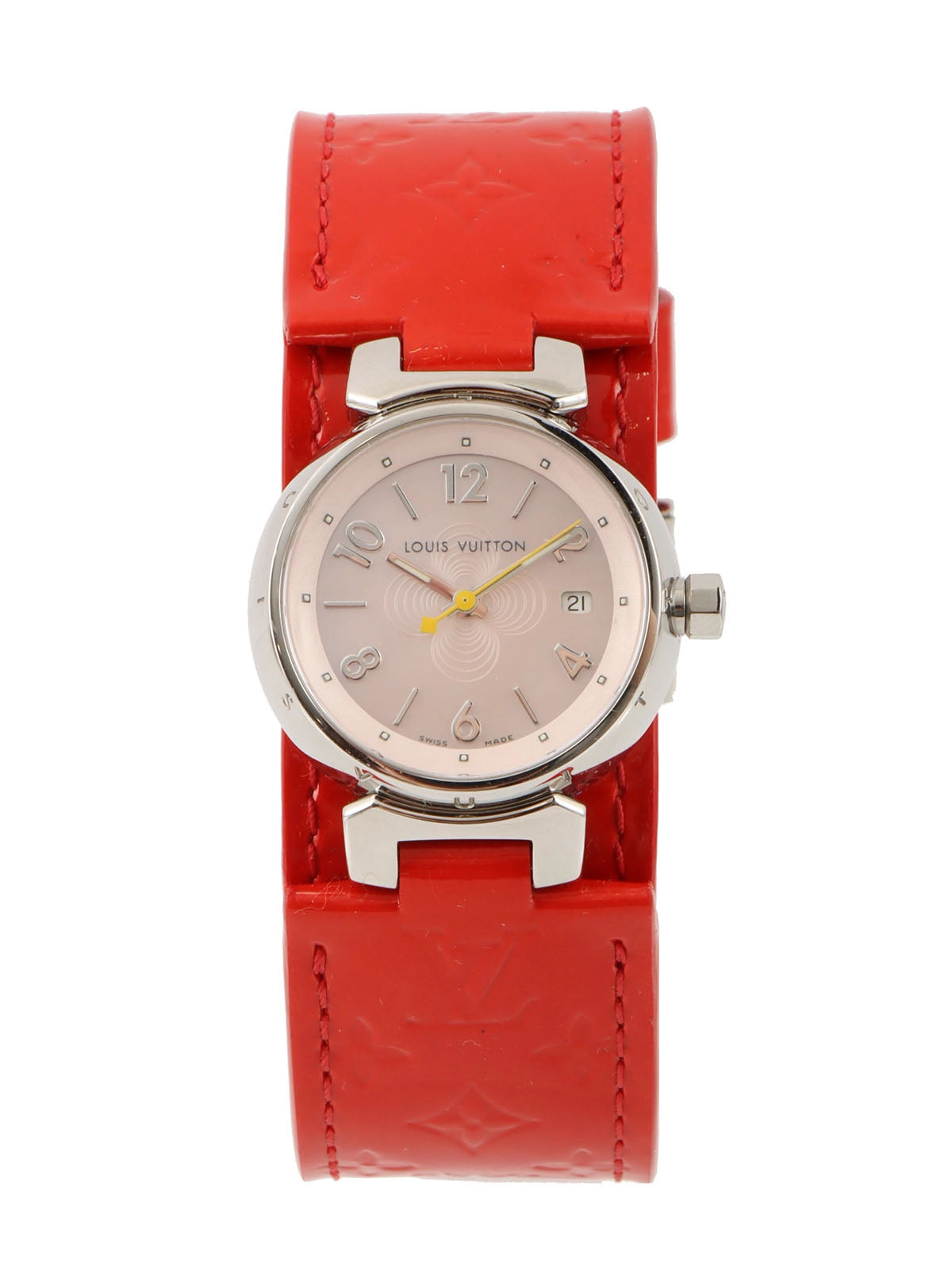 モノグラムヴェルニタンブール シルバー/レッド