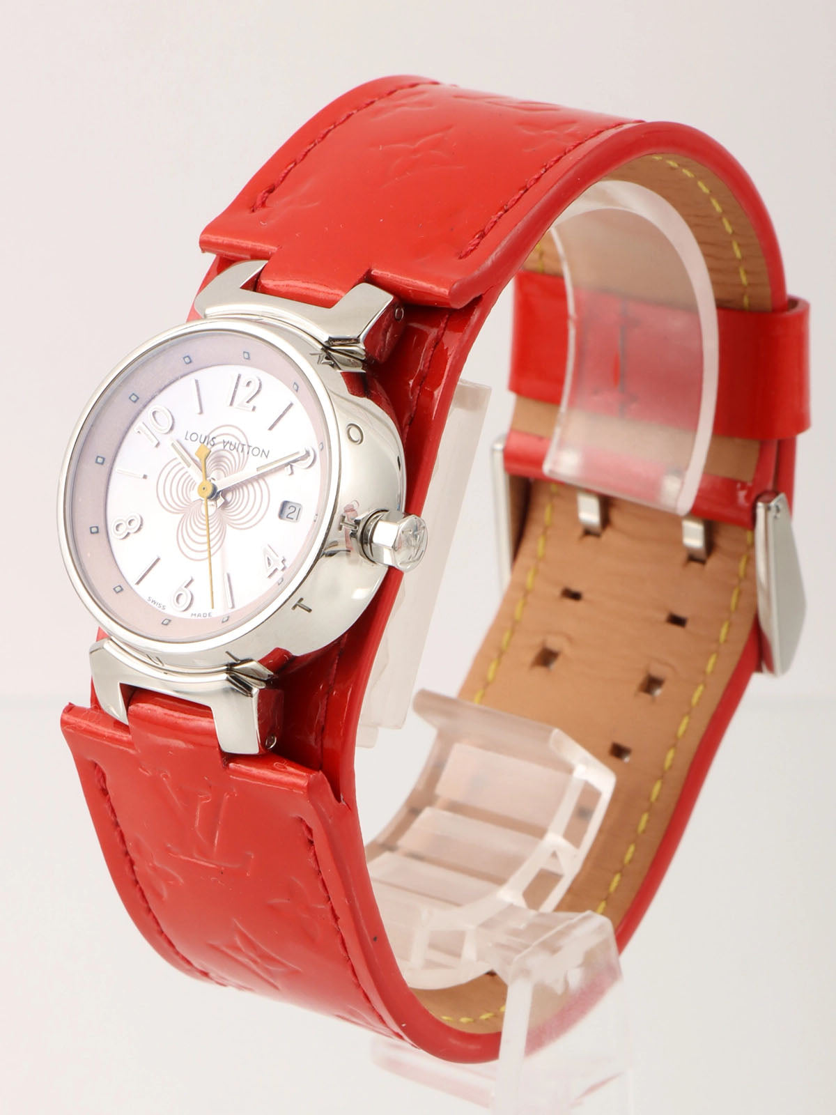Monogram Vernis Tambour Silver/Red