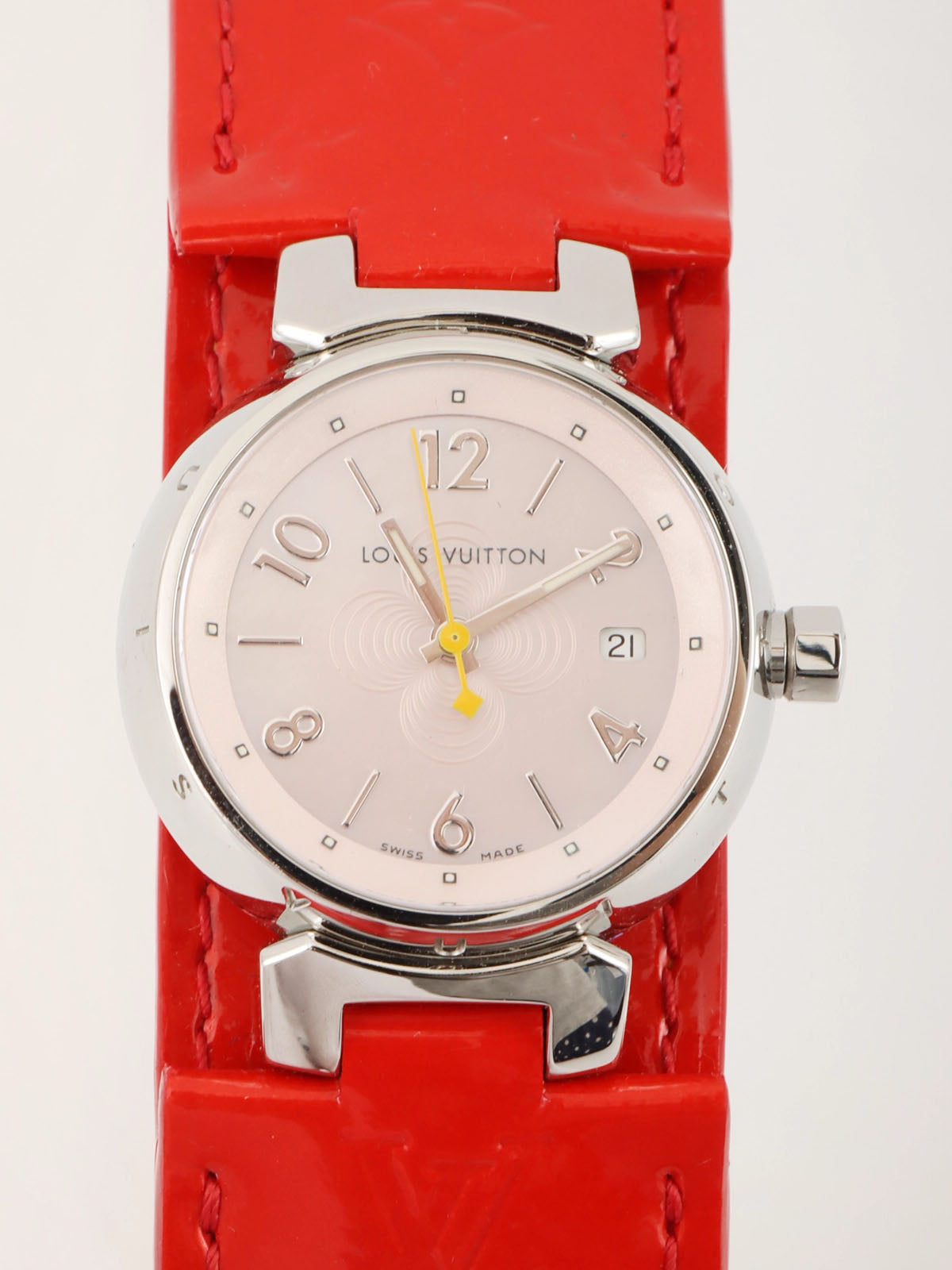 Monogram Vernis Tambour Silver/Red