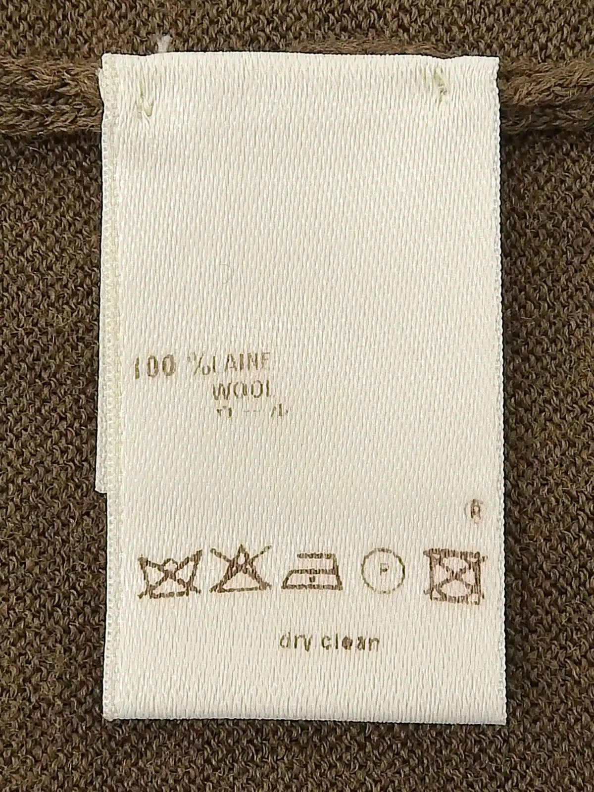 ウールロゴステッチフリルカーディガン ブラウン