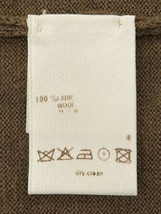 ウールロゴステッチフリルカーディガン ブラウン