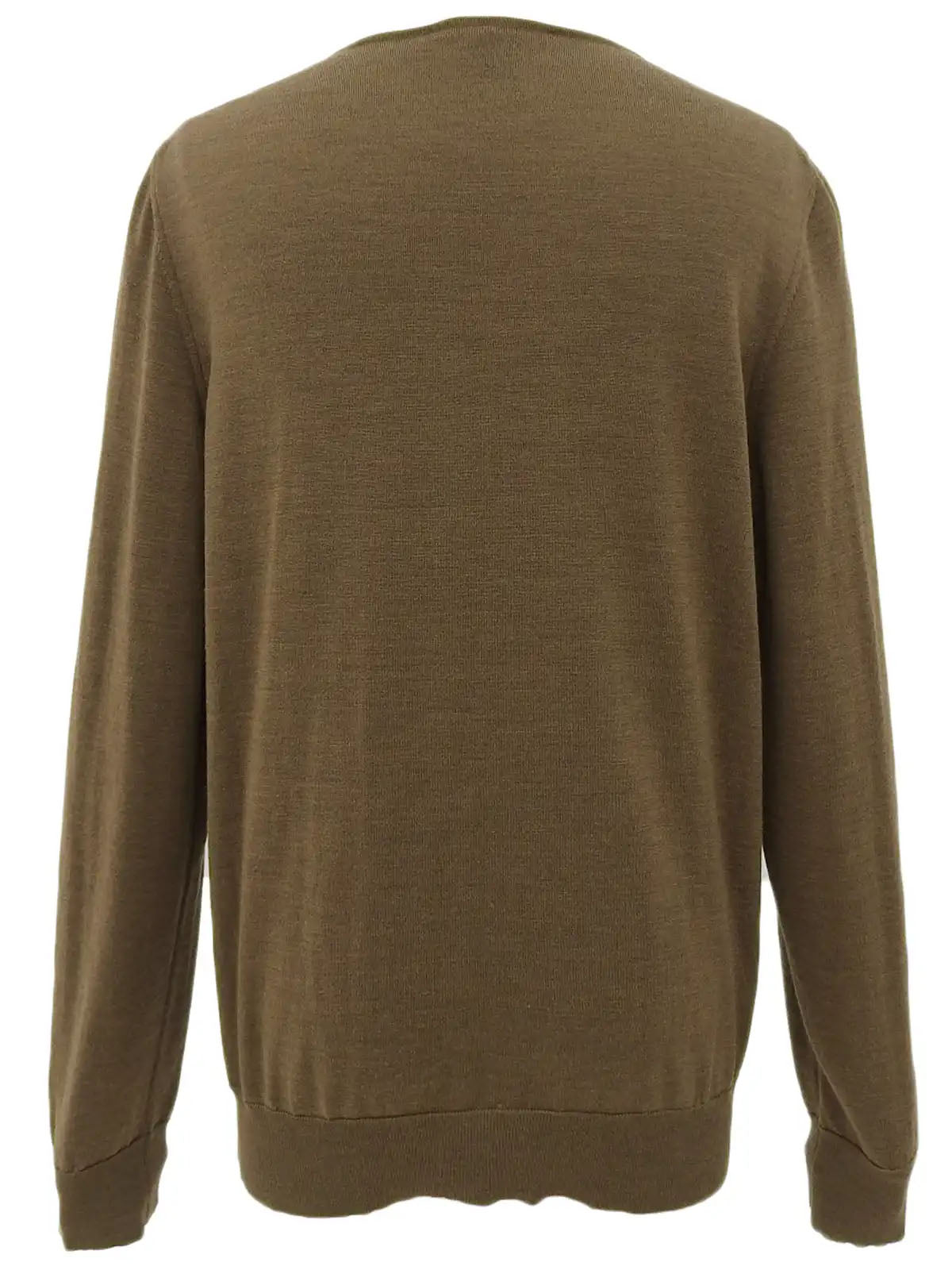 ウールロゴステッチフリルカーディガン ブラウン