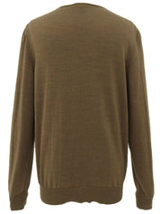 ウールロゴステッチフリルカーディガン ブラウン