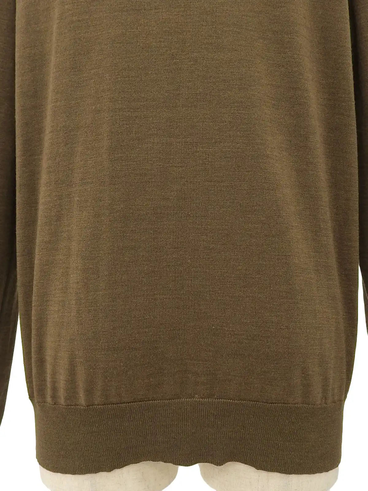 ウールロゴステッチフリルカーディガン ブラウン