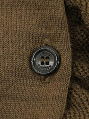 ウールロゴステッチフリルカーディガン ブラウン