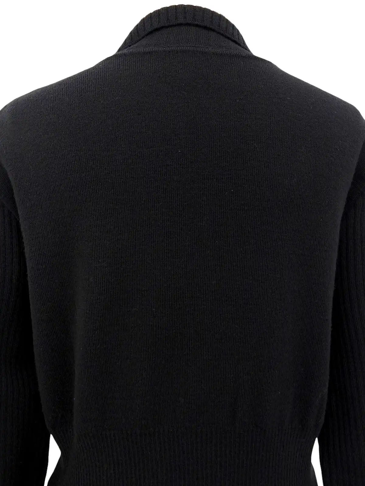 Medusa Button Long Sleeve Knit Top in Black