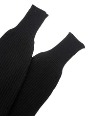 Medusa Button Long Sleeve Knit Top in Black