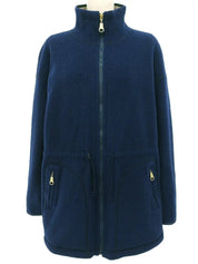 Navy fleece zip-up jacket