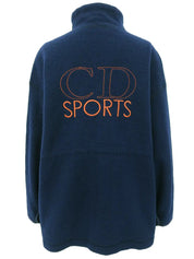 Navy fleece zip-up jacket