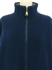 Navy fleece zip-up jacket