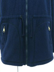 Navy fleece zip-up jacket