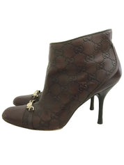 GGパターンロゴプレートブーツ ブラウン