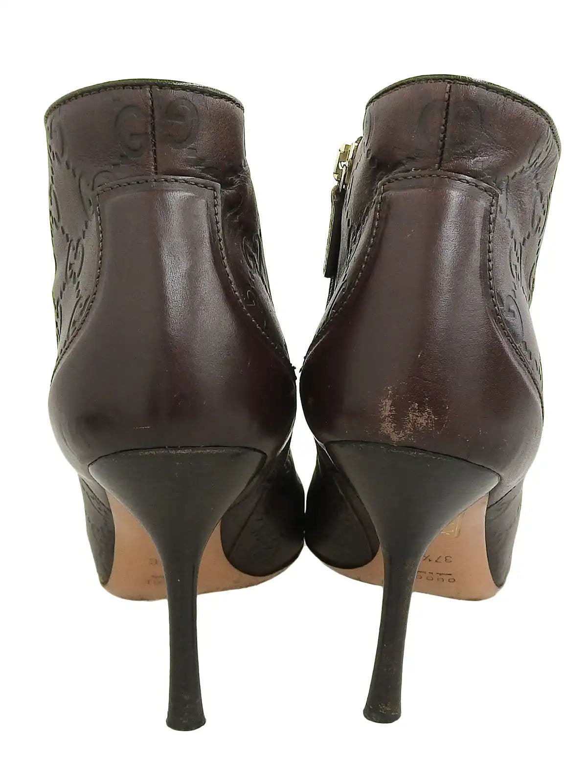 GGパターンロゴプレートブーツ ブラウン