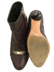 GGパターンロゴプレートブーツ ブラウン