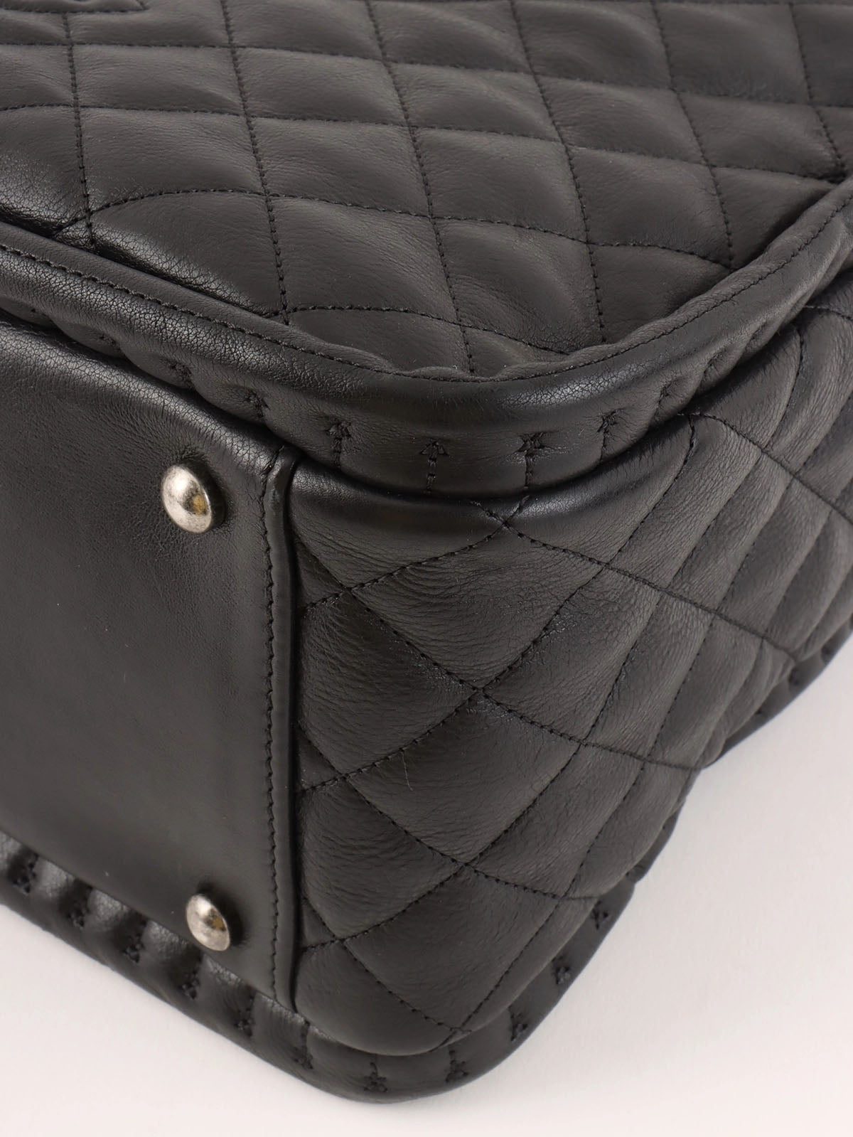 2011 CC Mark Stitch Chain Tote Bag, Black