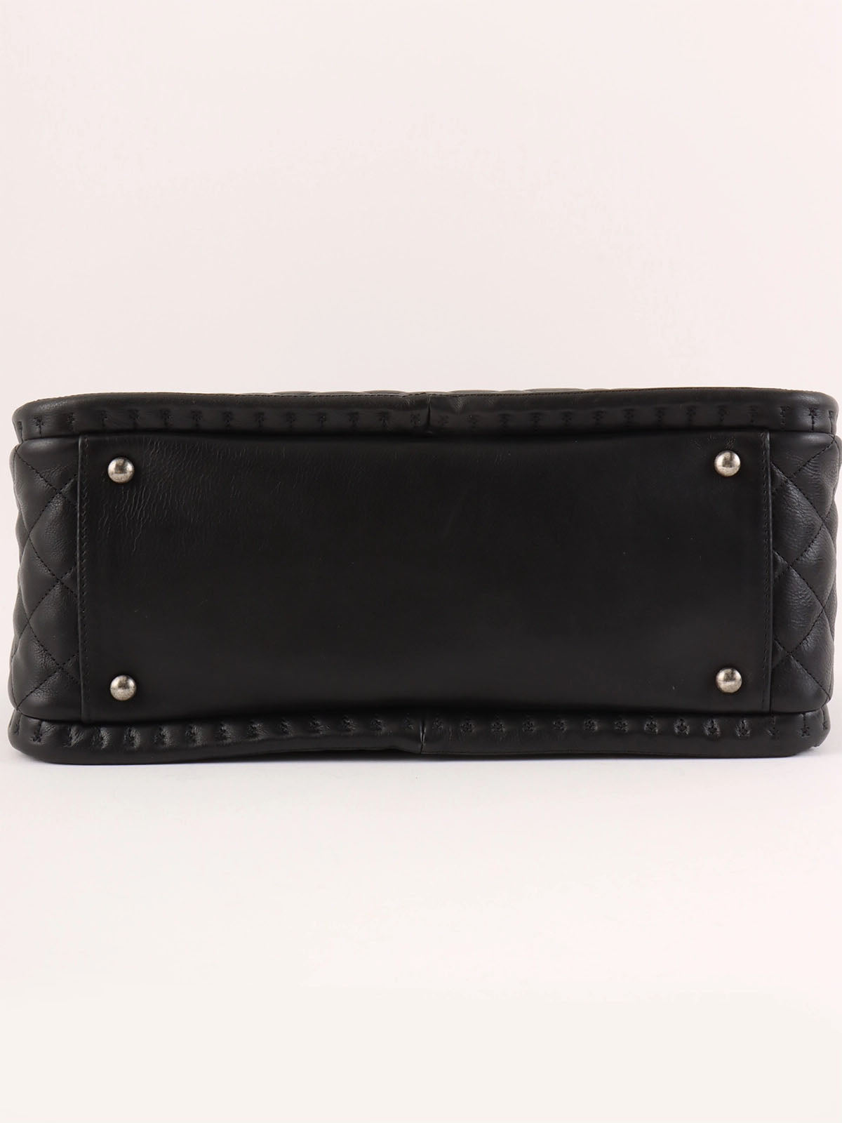 2011 CC Mark Stitch Chain Tote Bag, Black