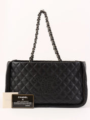 2011 CC Mark Stitch Chain Tote Bag, Black