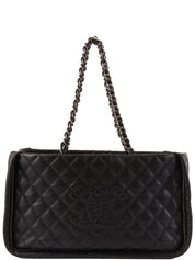2011 CC Mark Stitch Chain Tote Bag, Black