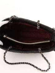 2011 CC Mark Stitch Chain Tote Bag, Black